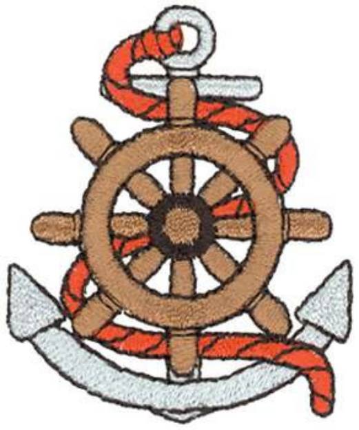 Picture of Wheel With Anchor Machine Embroidery Design