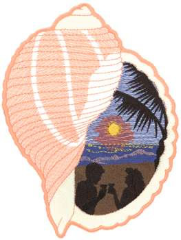 Scene In A Shell Machine Embroidery Design