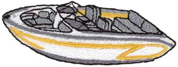 Open Bow Boat Machine Embroidery Design