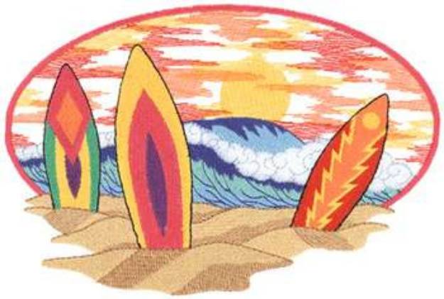 Picture of Surfboards Machine Embroidery Design