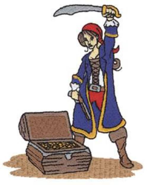 Picture of Lady Pirate Machine Embroidery Design