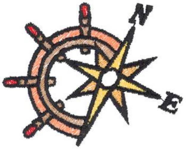 Picture of Compass & Wheel Machine Embroidery Design