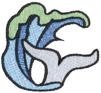 Wave & Tail Machine Embroidery Design