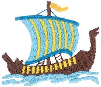 Viking Longship Machine Embroidery Design
