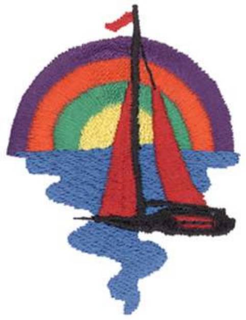 Picture of Sailboat Sunset Machine Embroidery Design