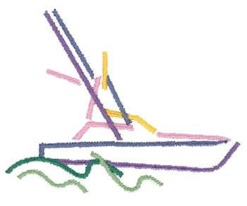 Abstract Boat Machine Embroidery Design