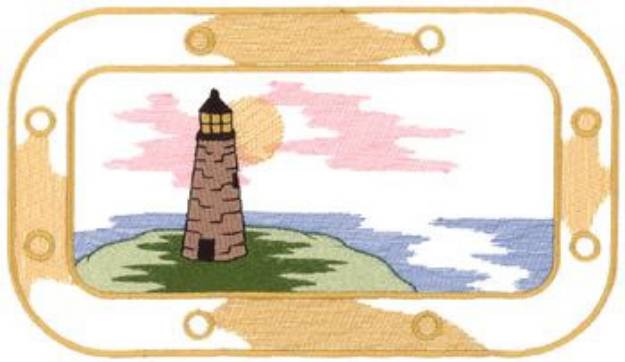Picture of Lighthouse Porthole Machine Embroidery Design