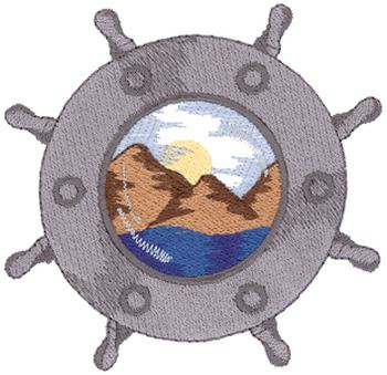 Ships Wheel Scene Machine Embroidery Design