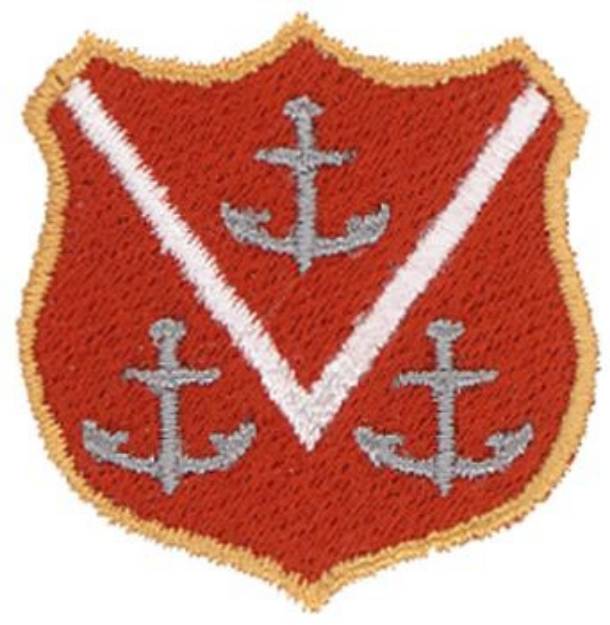Picture of Shield With Anchors Machine Embroidery Design