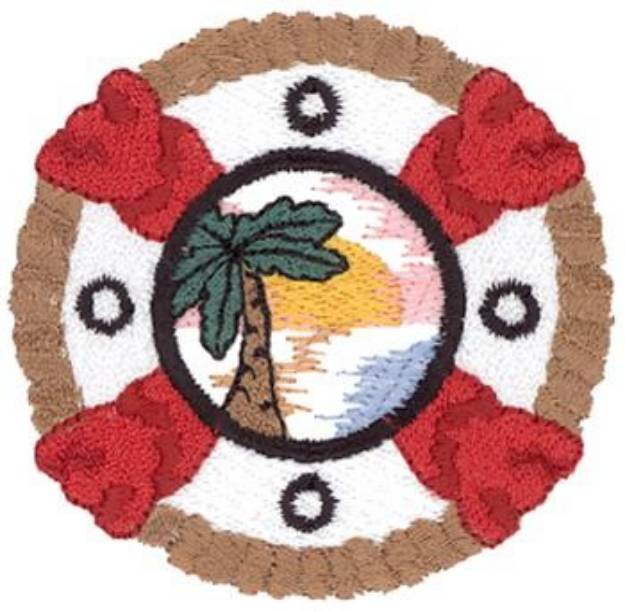 Picture of Life Preserver Porthole Machine Embroidery Design