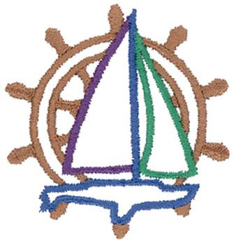 Sailing Logo Machine Embroidery Design