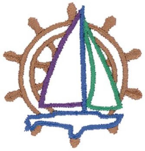 Picture of Sailing Logo Machine Embroidery Design