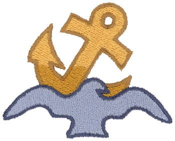 Bird And Anchor Machine Embroidery Design