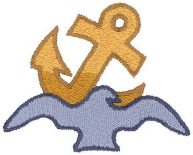 Picture of Bird And Anchor Machine Embroidery Design