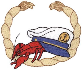 Lobster With Hat Machine Embroidery Design