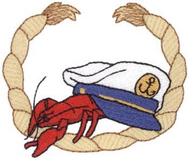 Picture of Lobster With Hat Machine Embroidery Design
