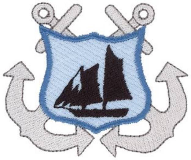 Picture of Crest With Anchors Machine Embroidery Design