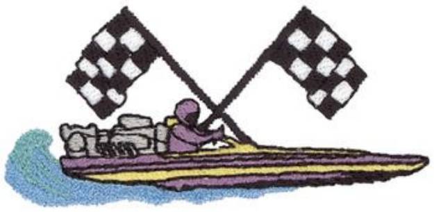Picture of Race Boat Machine Embroidery Design