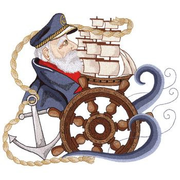 Nautical Scene Machine Embroidery Design