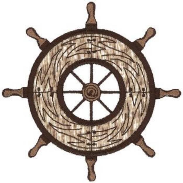 Picture of Ships Wheel Applique Machine Embroidery Design