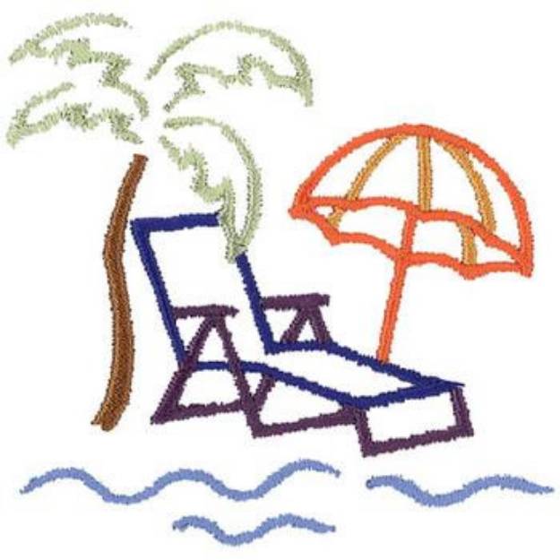Picture of Beach Outline Machine Embroidery Design