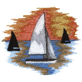 Sailing Scene Machine Embroidery Design