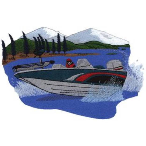 Picture of Boating Scene Machine Embroidery Design