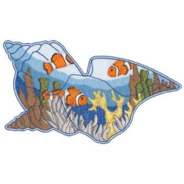 Picture of Clown Fish Scene Machine Embroidery Design