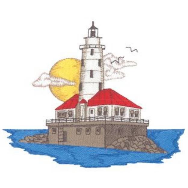 Picture of Chicago Harbor Light Machine Embroidery Design
