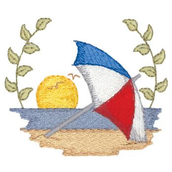 Beach Umbrella Machine Embroidery Design
