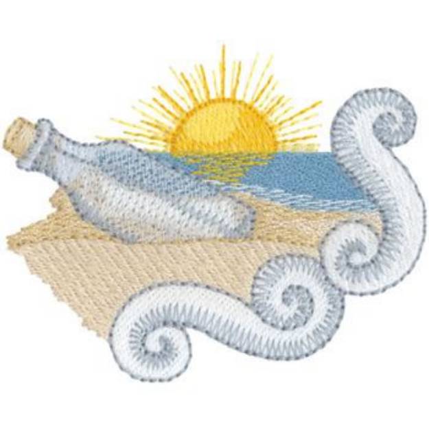Picture of Letter In A Bottle Machine Embroidery Design