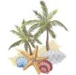 Picture of Shells & Palms Machine Embroidery Design