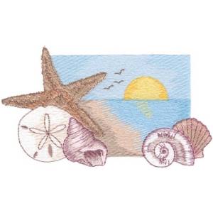 Picture of Seashells Scene Machine Embroidery Design