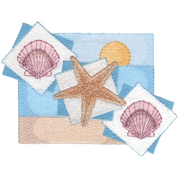 Seashells Scene Machine Embroidery Design