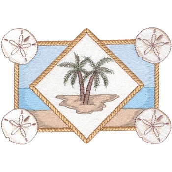 Sand Dollar & Palm Trees Machine Embroidery Design