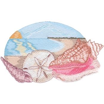 Seashell Scene Machine Embroidery Design