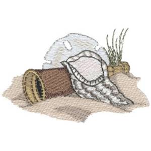 Picture of Telescope With Shells Machine Embroidery Design