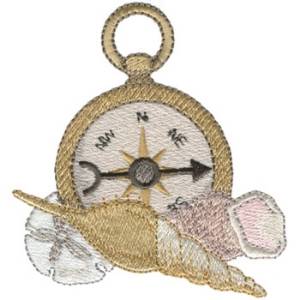 Picture of Compass & Seashells Machine Embroidery Design