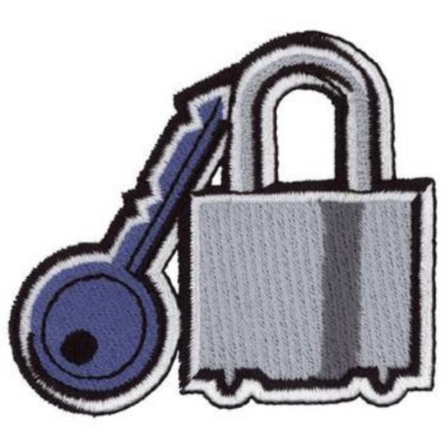 Picture of Padlock & Key Machine Embroidery Design
