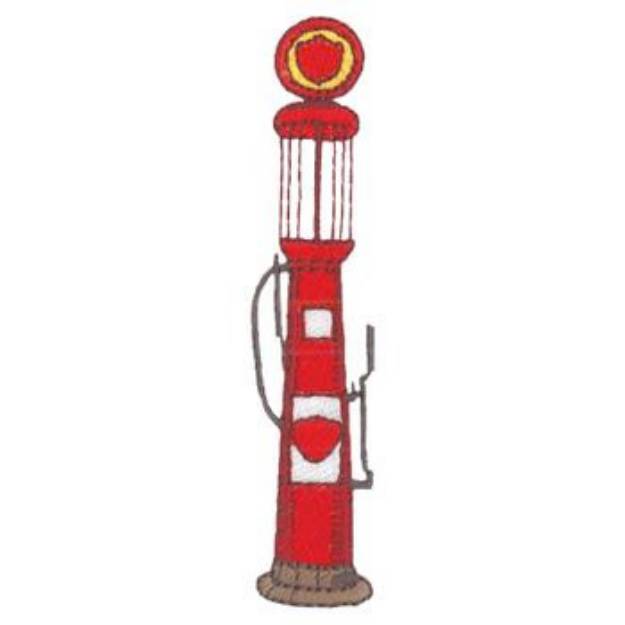 Picture of Old Gas Pump Machine Embroidery Design