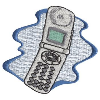 Flip Phone Machine Embroidery Design