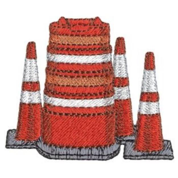 Picture of Construction Cones Machine Embroidery Design