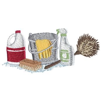 Cleaning Supplies Machine Embroidery Design