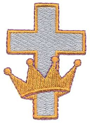 Cross With Crown Machine Embroidery Design