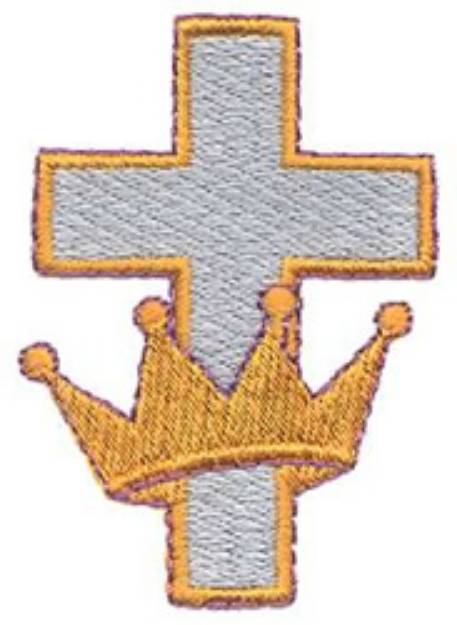 Picture of Cross With Crown Machine Embroidery Design