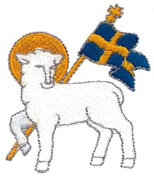 Lamb With Banner Machine Embroidery Design