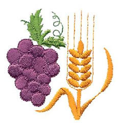 Grapes & Wheat Machine Embroidery Design