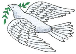 Dove With Branch Machine Embroidery Design
