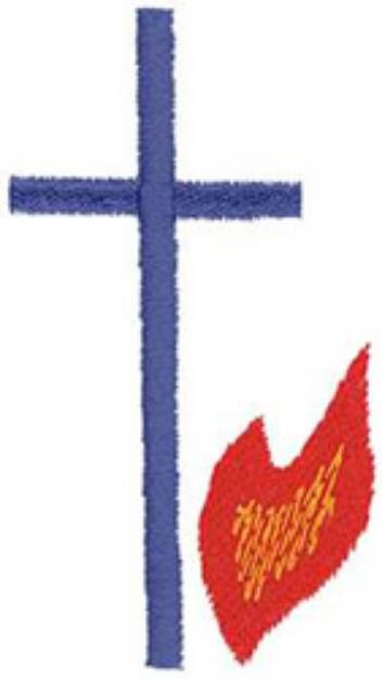 Picture of Cross With Flame Machine Embroidery Design