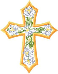 Cross With Lilies Machine Embroidery Design